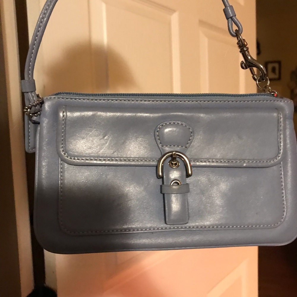Dusty Blue Coach Wristlet